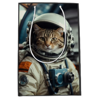 Bolsa De Regalo Mediana Astronauta grisácea en el espacio ultraterrestre