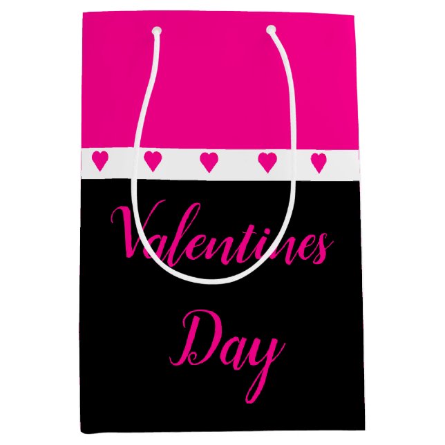 Bolsa De Regalo Mediana Atractivo en el corazón rosa brillante (Anverso)