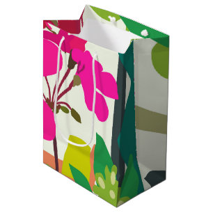 Bolsa De Regalo Mediana Audaz florecimiento de los geranios florista moder
