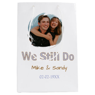 Bolsa De Regalo Mediana aún hacemos nombre pareja púrpura pastel marrón fe