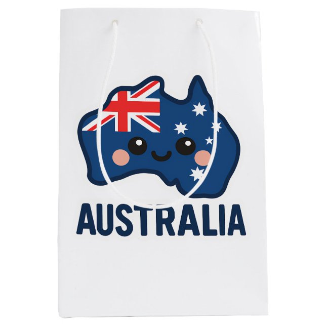 Bolsa De Regalo Mediana Australia Kawaii Fusion - Negrita y Adorable (Anverso)