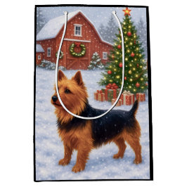 Bolsa De Regalo Mediana Australian Terrier Holiday 
