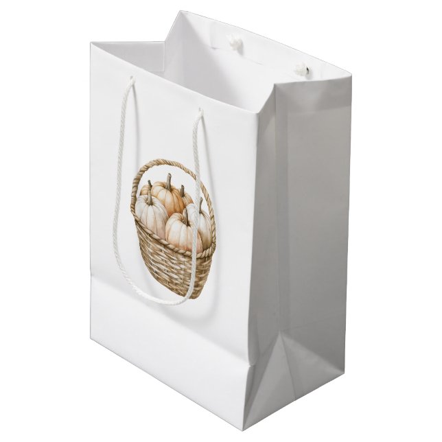 Bolsa De Regalo Mediana Autumn Peach Mint Pumpkins  (Angulo Anverso)