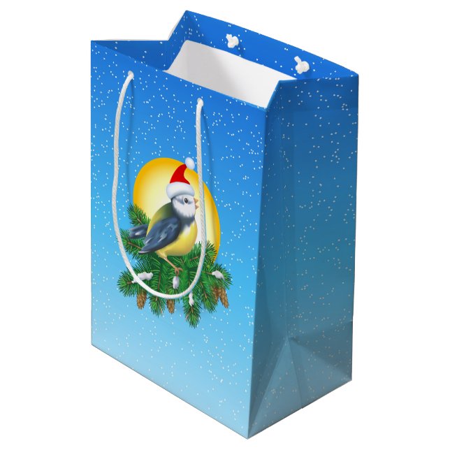 Bolsa De Regalo Mediana Ave en Santa Hat (Angulo reverso)