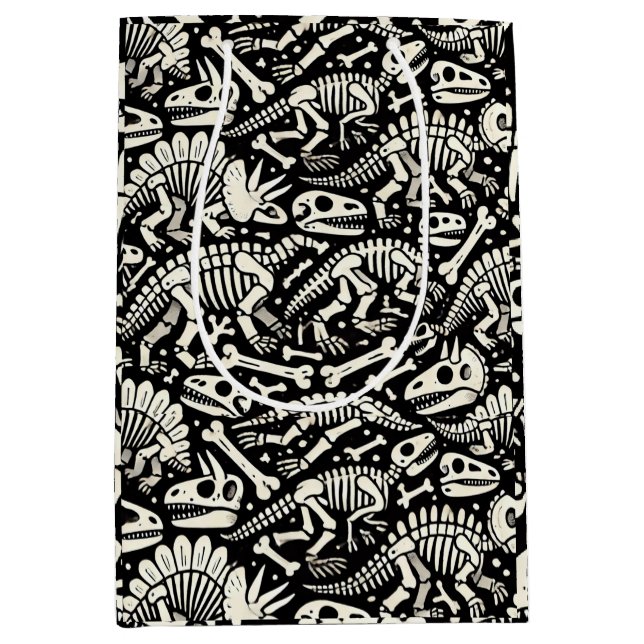 Bolsa De Regalo Mediana Aventura ósea de Dinosaur (Anverso)