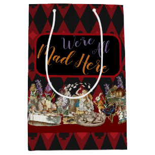 Bolsa De Regalo Mediana Aventuras de Alicia con el loco gato de Cheshire d