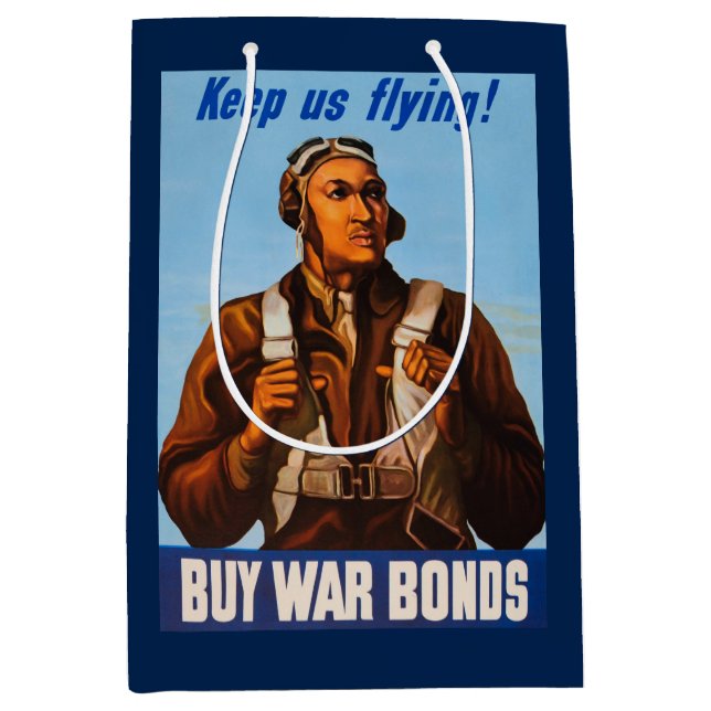 Bolsa De Regalo Mediana Aviadores afroamericanos luchan contra pilotos de  (Anverso)