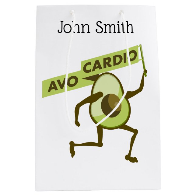 Bolsa De Regalo Mediana Avo cardio gracioso aguacate (Anverso)