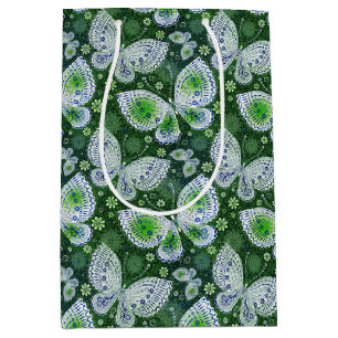 Bolsa De Regalo Mediana Away Paisley Butterfly Print Green