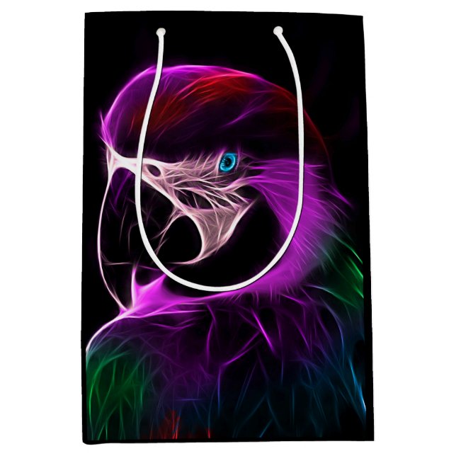 Bolsa De Regalo Mediana Awesome Plum Glow Parrot (Anverso)