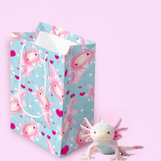 Bolsa De Regalo Mediana Axolotl Amor rosa (Subido por el creador)