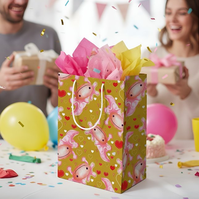 Bolsa De Regalo Mediana Axolotl Love mostard (Subido por el creador)