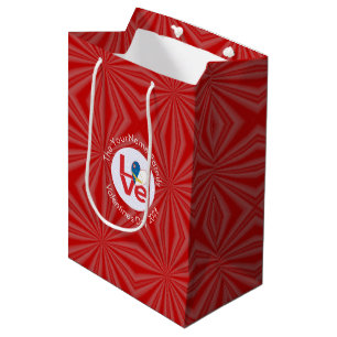Bolsa De Regalo Mediana Azores Bandera Roja LOVE Personalizada