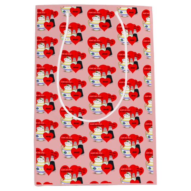 Bolsa De Regalo Mediana Azúcar y especias: arte de San Valentín de moda (Anverso)