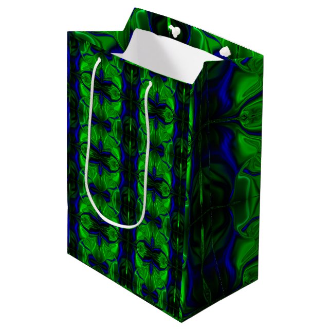 Bolsa De Regalo Mediana Azul con trazos entrelazados 'flotantes' (Angulo Anverso)