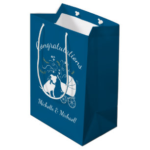 Bolsa De Regalo Mediana Azul francés Bulldog Baby Shower francés