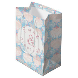 Bolsa De Regalo Mediana Azul Navidades costeros