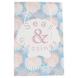 Bolsa De Regalo Mediana Azul Navidades costeros