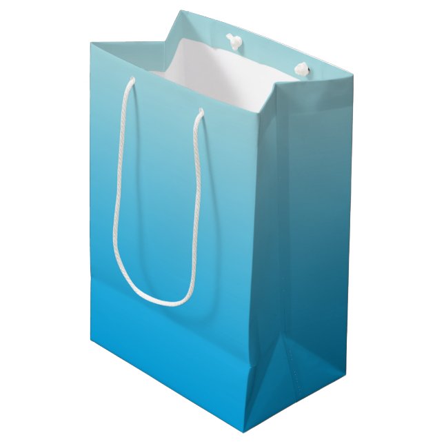 Bolsa De Regalo Mediana Azul Ombre de la aguamarina (Angulo Anverso)