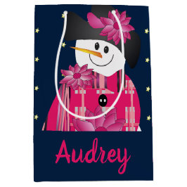 Bolsa De Regalo Mediana Azul Oscuro Y Rosa