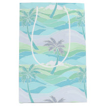 AZUL VERDE PÚRPURA PASTEL PALMERAS DE VERANO