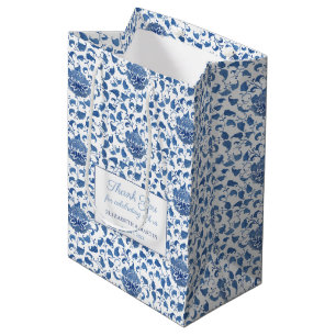 Bolsa De Regalo Mediana Azul y Blanco Chinoisería Vintage Bienvenida de Bo