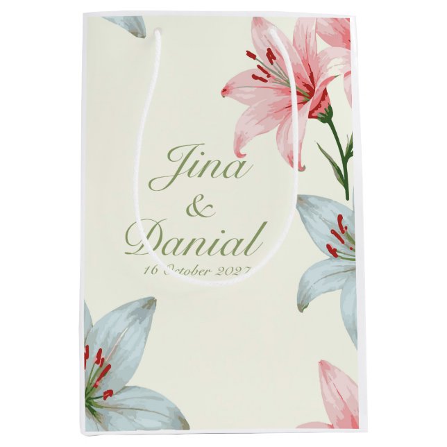 Bolsa De Regalo Mediana Azure Bloom (Anverso)