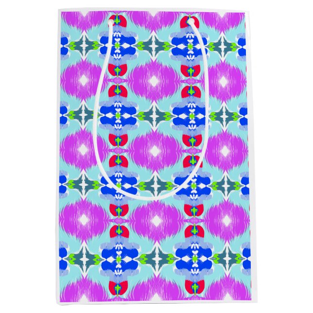 Bolsa De Regalo Mediana Azure Bloom Kaleidoscope (Anverso)