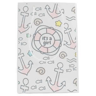 Bolsa De Regalo Mediana Baby Ahoy Nautical Baby Girl Gige Bag