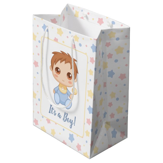 Bolsa De Regalo Mediana Baby Boy Blue Jumpsuit (Angulo reverso)
