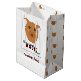 Bolsa De Regalo Mediana Baby Boy Dog Maroon Baby Shower