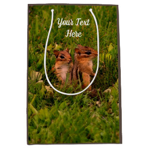 Bolsa De Regalo Mediana Baby Chipmunks Arte Animal Personalizado