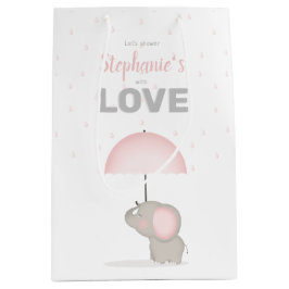 Bolsa De Regalo Mediana Baby Elephant Pink Baby Shower