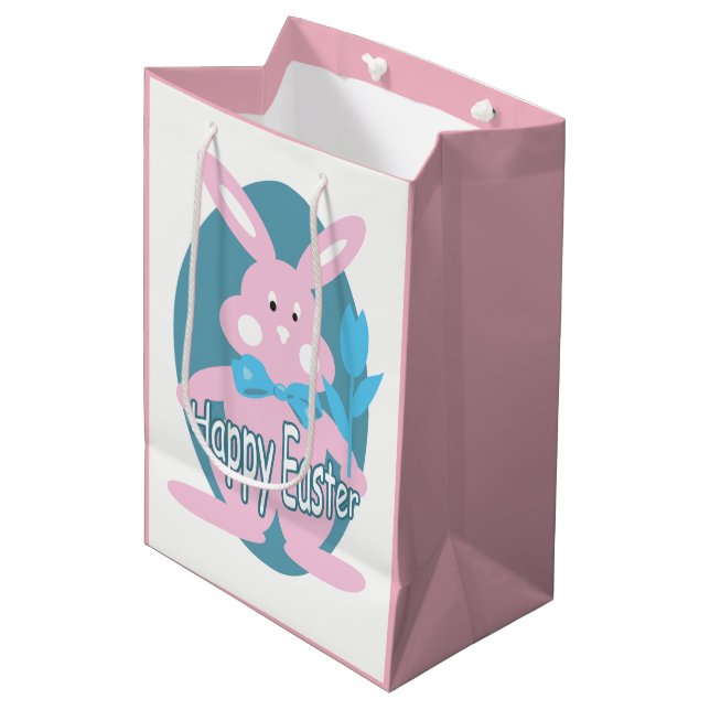 Bolsa De Regalo Mediana Baby Girl Happy Easter Bunny MGB (Angulo Anverso)
