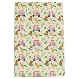 Bolsa De Regalo Mediana Baby Jungle Animals Golfing Baby Shower