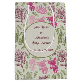 Bolsa De Regalo Mediana Baby Shower Chica de Eucalyptus Peony Botánico