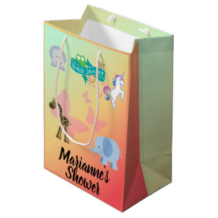 Bolsa De Regalo Mediana Baby Shower Critters and Butterflies