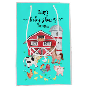 Bolsa De Regalo Mediana Baby Shower de animales de granja