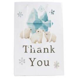 Bolsa De Regalo Mediana Baby Shower de Cute Winter Polar Bears