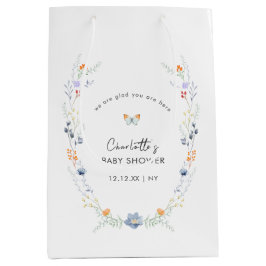 Bolsa De Regalo Mediana Baby Shower de la mariposa minimalista de Boho But