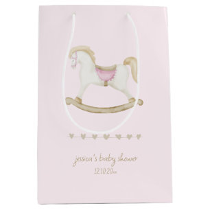 Bolsa De Regalo Mediana Baby Shower de lechuga rosa de caballo de Rockefas