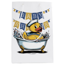 Bolsa De Regalo Mediana Baby Shower de Yellow y Blue Rubber Duck Boy