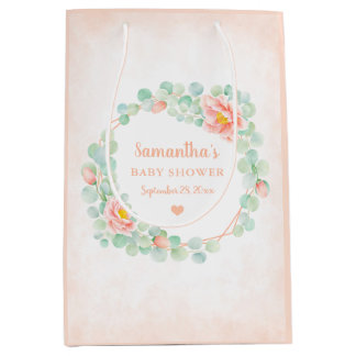 Bolsa De Regalo Mediana Baby Shower Eucalyptus deja una yegua floral