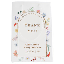 Bolsa De Regalo Mediana Baby Shower floral de flores silvestres Spring Boh