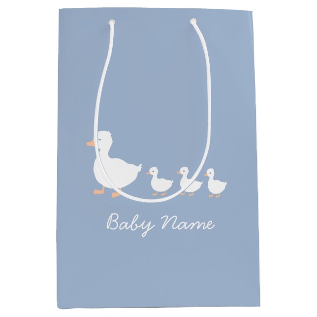 Bolsa De Regalo Mediana Baby Shower Gift Bag Blue Duckling (Anverso)