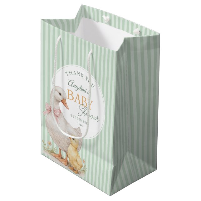 Bolsa De Regalo Mediana Baby Shower Gift Bags Mother Goose and Gosling. (Angulo Anverso)