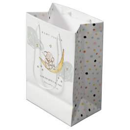 Bolsa De Regalo Mediana Baby Shower Neutral para elefante conejo de luna c