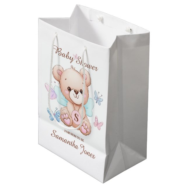 Bolsa De Regalo Mediana Baby Shower personalizado (Angulo Anverso)