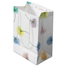 Bolsa De Regalo Mediana Bailando Dandelions | Patrón floral acuarela