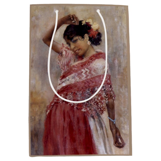 Bolsa De Regalo Mediana Bailando gitana romaní (por Albert Edelfelt) (Anverso)